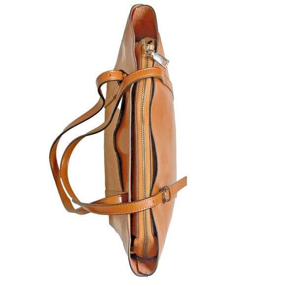 MDBM Maison de Beauté Provence Tan Leather Front Pocket Tote Handbag Messenger - Picture 9 of 13